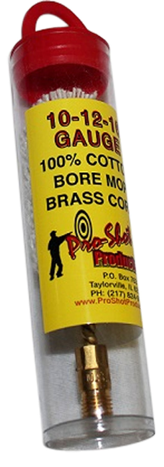 Pro-Shot MP12 10 12 16 Gauge Shotgun Cotton Bore Mop Brass Core 1.75 Inch Long