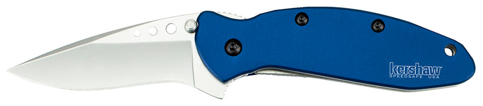 Kershaw Scallion 1620NB 2.40" Assisted-Open Folding Knife Drop Point 420HC Blade Navy Blue Anodized Aluminum Handle with Clip