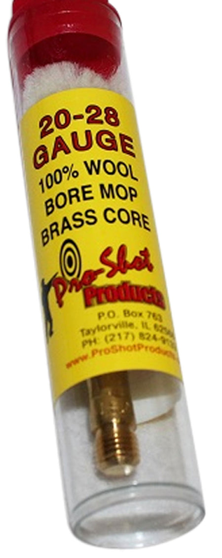 Pro-Shot MP20 20 28 Gauge Shotgun Cotton Bore Mop Brass Core 1.75 Inch Long