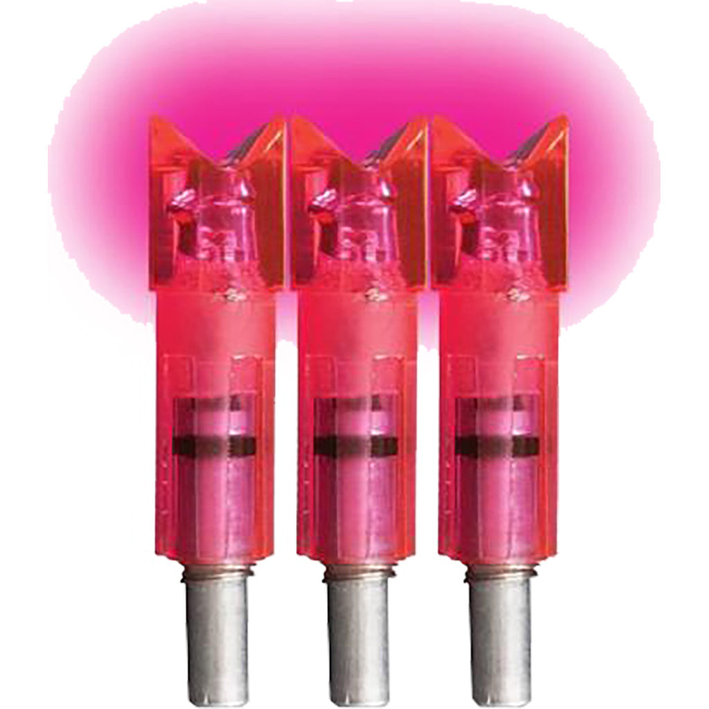 Lumenok 3 pk. Pink Moon Lighted Crossbow Nocks Gold Tip Compatible