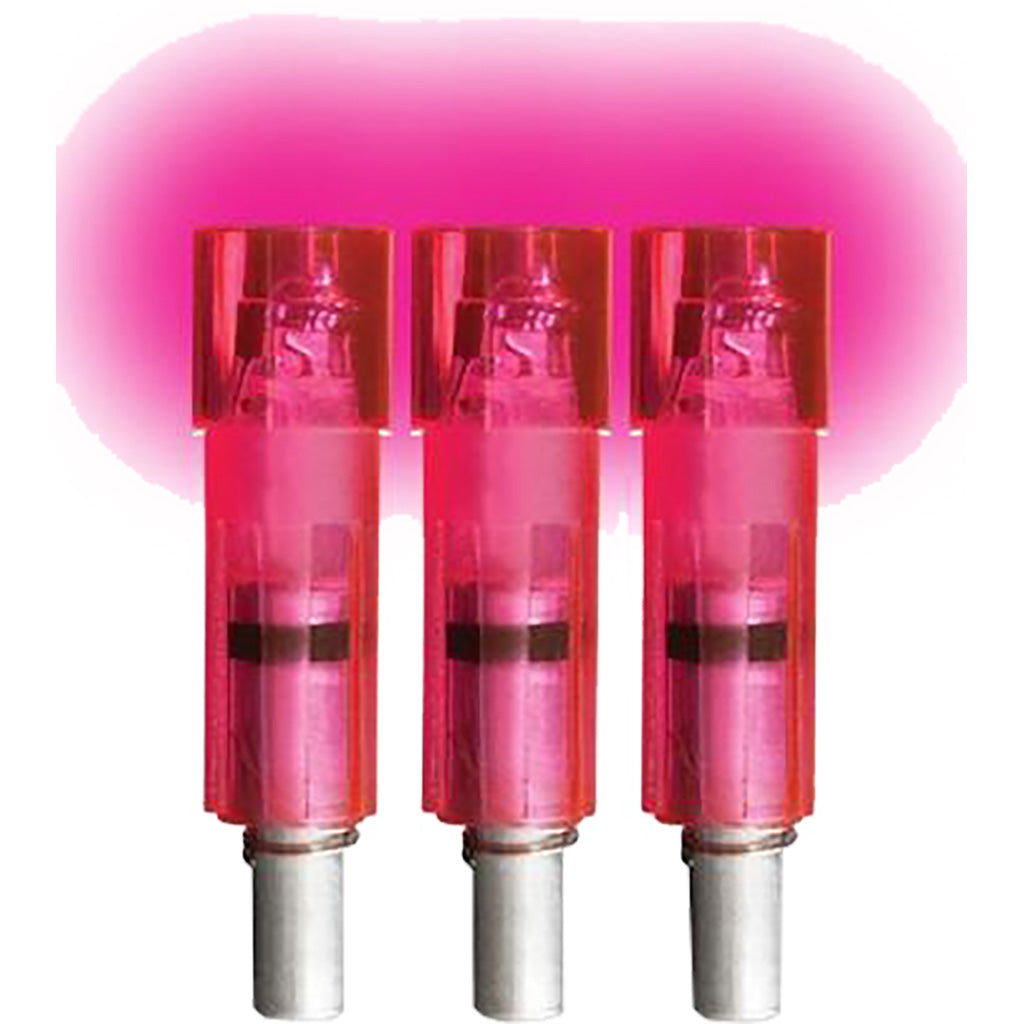 Lumenok 3 pk. Pink Flat Lighted Crossbow Nocks Gold Tip Compatible