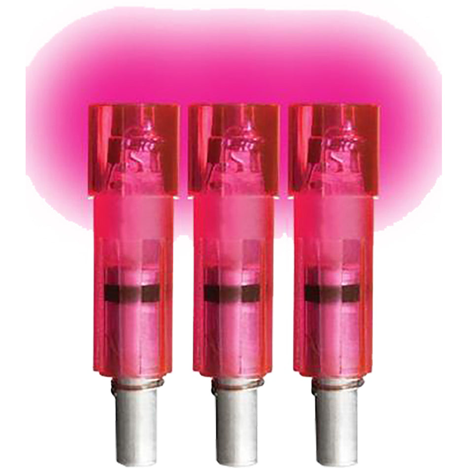 Lumenok 3 pk. Pink Flat Lighted Crossbow Nocks Excalibur Compatible