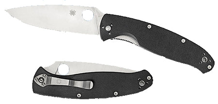 Spyderco Resilience Large Folding Pocket Knife C142GP 4.20" Drop Point Plain 8Cr13MoV Blade Black G10 Handle