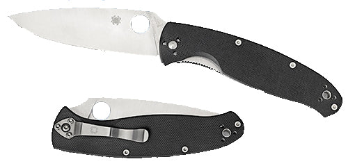 Spyderco Resilience Large Folding Pocket Knife C142GP 4.20" Drop Point Plain 8Cr13MoV Blade Black G10 Handle