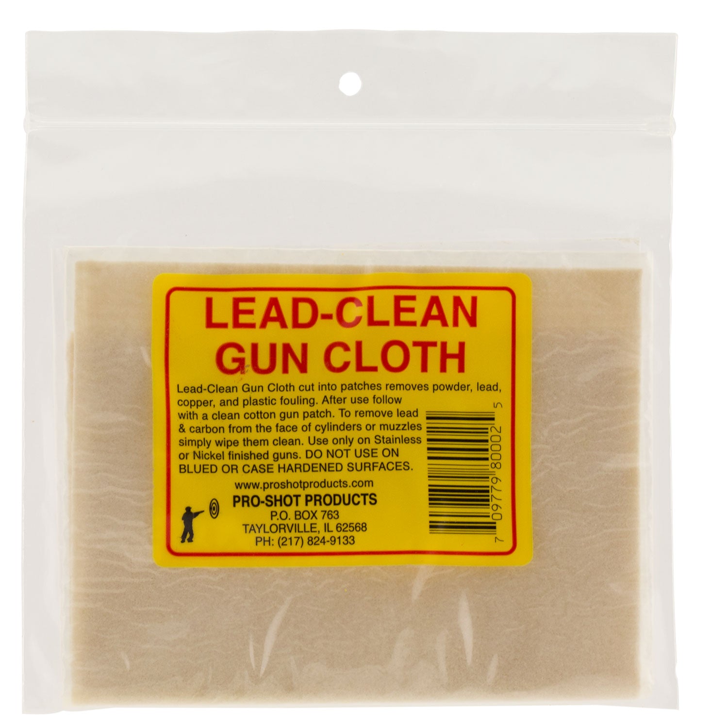 Pro-Shot Lead Clean Gun Cloth LCC 8.75" x 11.25" Cotton Cleaning Cloth