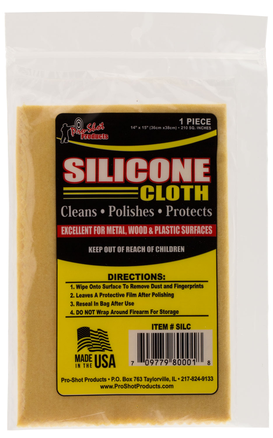 Pro-Shot Silicone Firearm Polishing and Cleaning Cloth 14"x15"