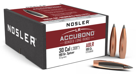 Nosler AccuBond Long Range 30 Cal 190gr Spitzer Point Reloading Bullets 100/Box