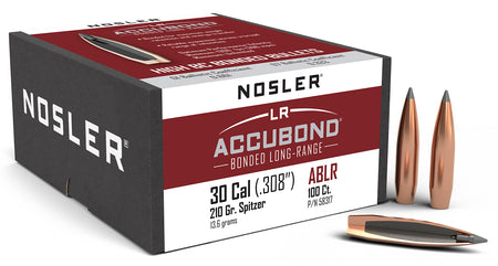 Nosler AccuBond Long Range 30 Cal 210gr Spitzer Point Reloading Bullets 100/Box