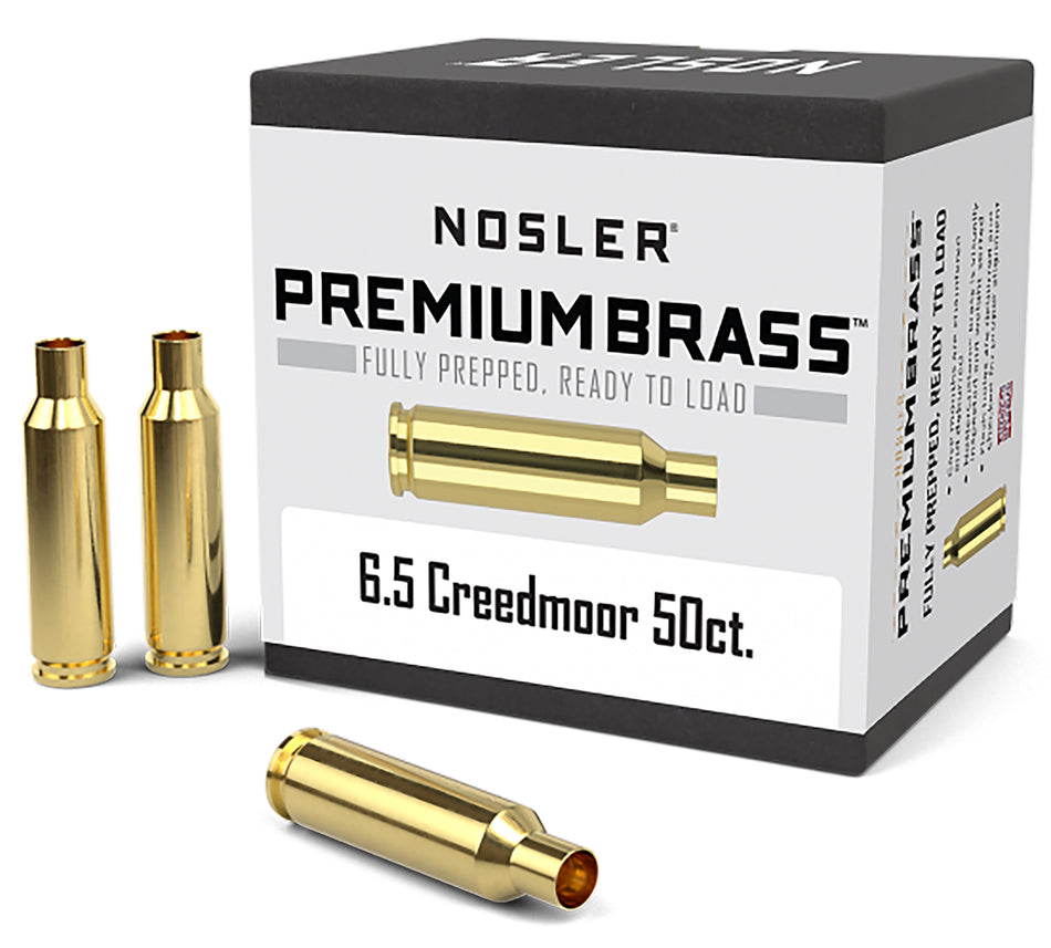 Nosler 44824 Premium Brass Unprimed Cases 6.5 Creedmoor Rifle Brass 50/Box