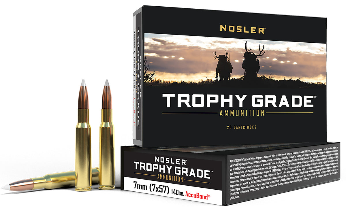 Nosler Trophy Grade 7x57mm Mauser 140 grain Nosler AccuBond ammunition