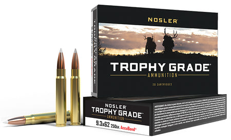 Nosler Trophy Grade 9.3x62mm Mauser 250 grain Nosler AccuBond ammunition