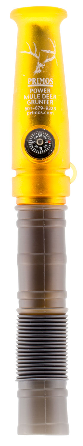 Primos Power Grunter Deer Call Double Reed with Compass Rut Hunting - Black/Gold