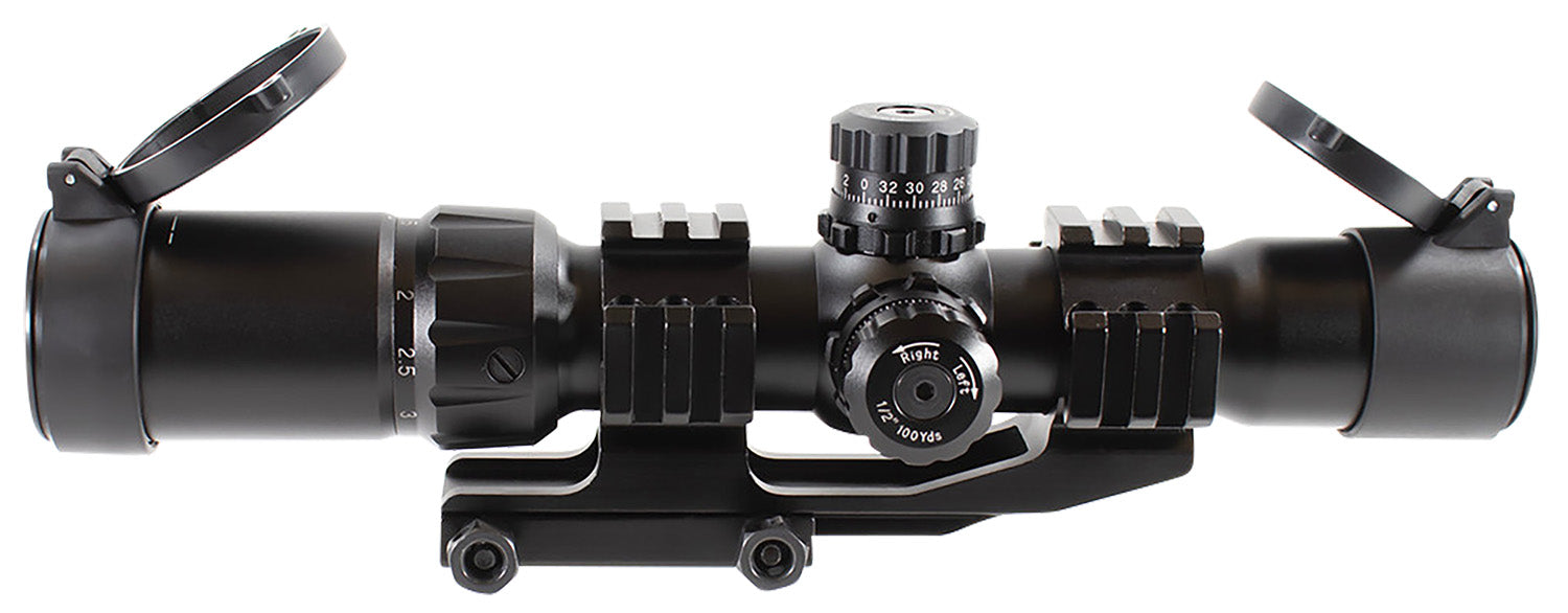 Aim Sports Recon CQB Black 1.5-4x30mm Tri-Illuminated 3/4 Circle Dot Reticle
