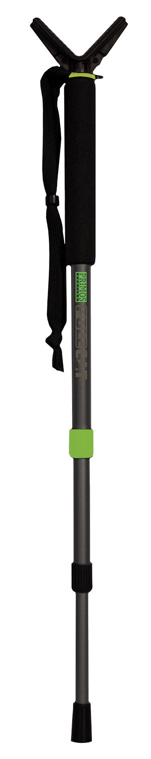 Primos Pole Cat Short Hunting Monopod with V Yoke, Black Aluminum, 16 to 38 Inches