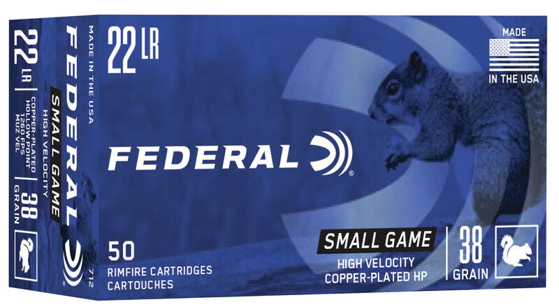 Federal Game Shok High Velocity .22 Long Rifle 38 grain Copper-Plated Hollow-Point ammunition