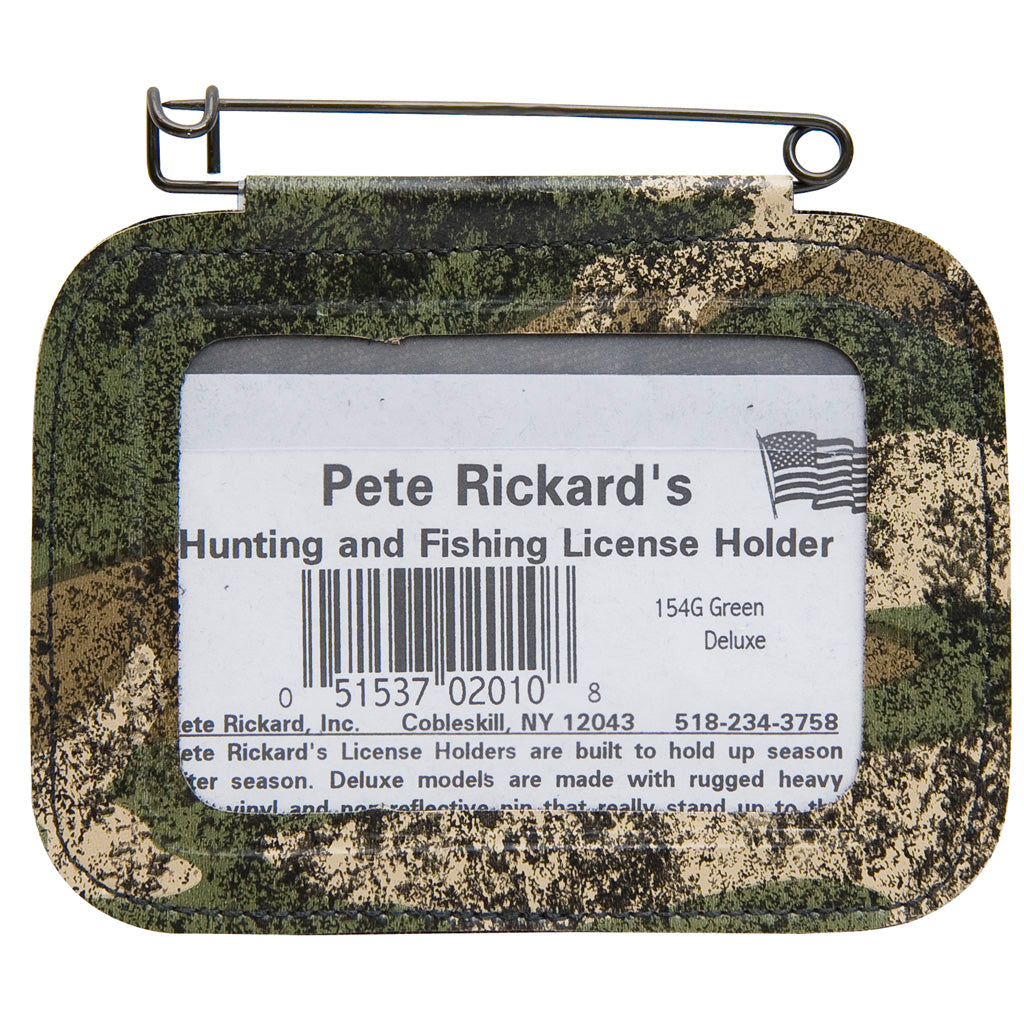 Rickards Single Hunting License Holder Camo with Non-Reflective Pin