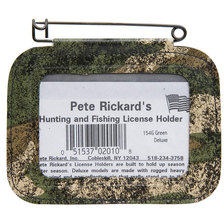 Rickards Single Hunting License Holder Camo with Non-Reflective Pin