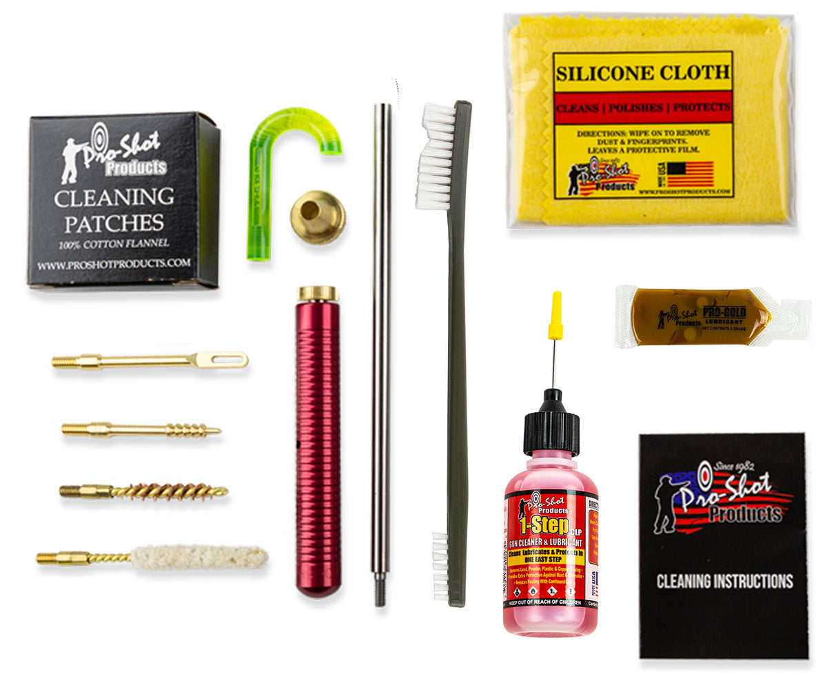 Pro-Shot .22 Caliber Rifle Classic Cleaning Kit with Yellow Plastic Case