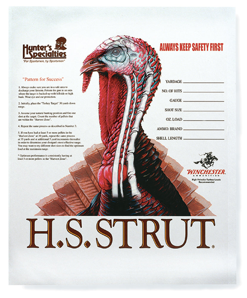 HS Strut Turkey Target Hanging Paper Shotgun Pattern Target 11"x11" Multi-Color Pack of 12