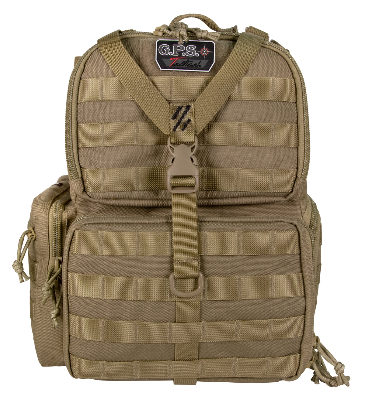 GPS Tactical Range Tan Teflon-Coated 1000D Nylon Backpack Visual ID System 3 Handguns