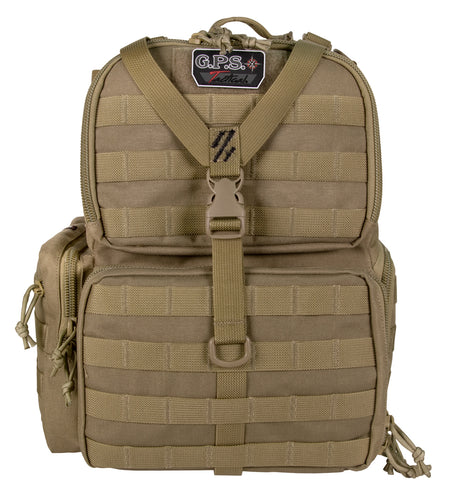 GPS Tactical Range Tan Teflon-Coated 1000D Nylon Backpack Visual ID System 3 Handguns