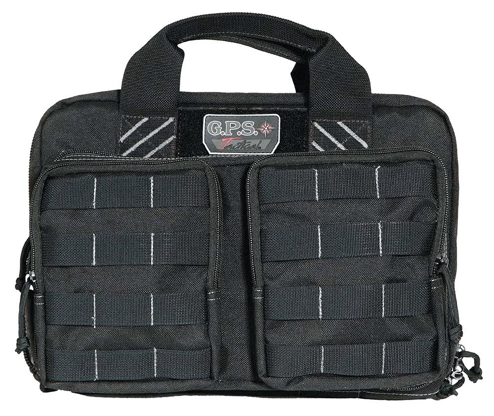 GPS T1311PCB Tactical Quad +2 Pistol Case Black 1000D Polyester YKK Zippers Holds 6 Handguns