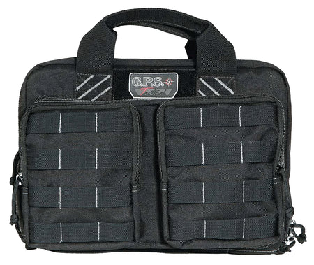 GPS T1311PCB Tactical Quad +2 Pistol Case Black 1000D Polyester YKK Zippers Holds 6 Handguns
