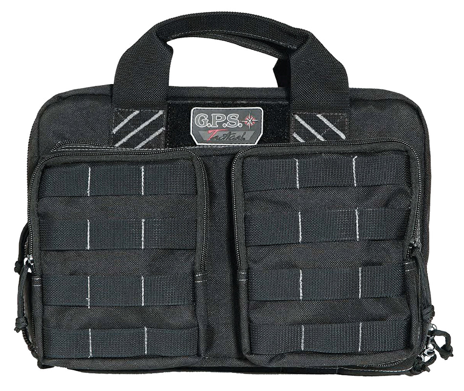 GPS T1311PCB Tactical Quad +2 Pistol Case Black 1000D Polyester YKK Zippers Holds 6 Handguns