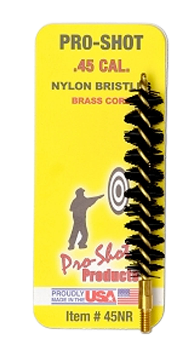 Pro-Shot .45 Cal Rifle Brass Core Nylon Bristle Bore Brush #8-32 Thread