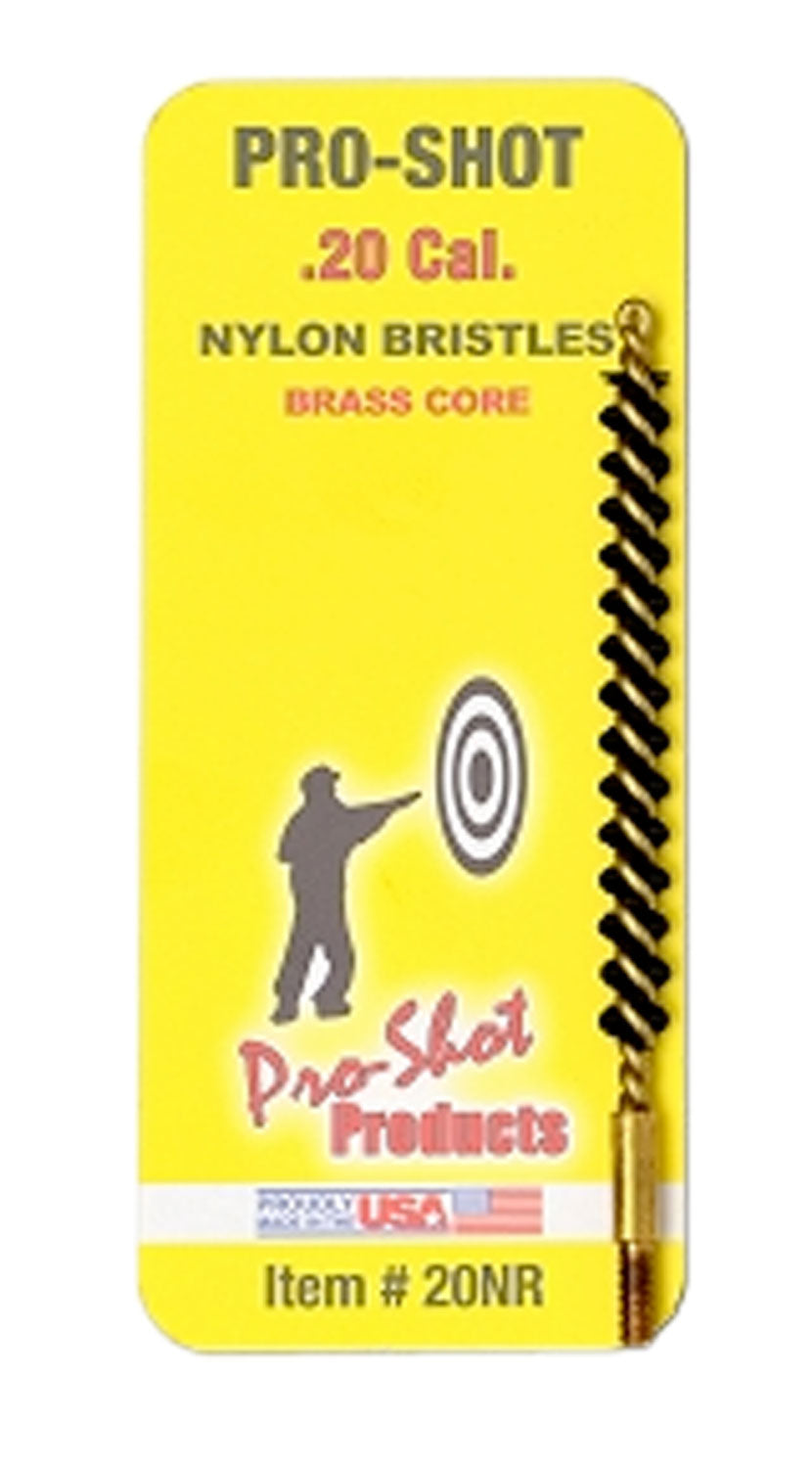 Pro-Shot .20 Cal Rifle Brass Core Nylon Bristle Bore Brush #5-40 Thread