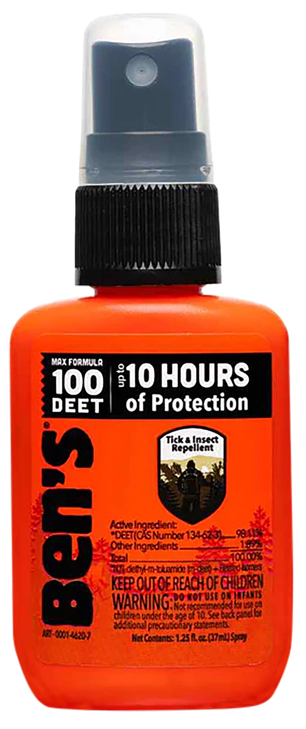 Ben's Max Strength DEET Insect & Tick Repellent Odorless 1.25oz Spray 10-Hour Coverage