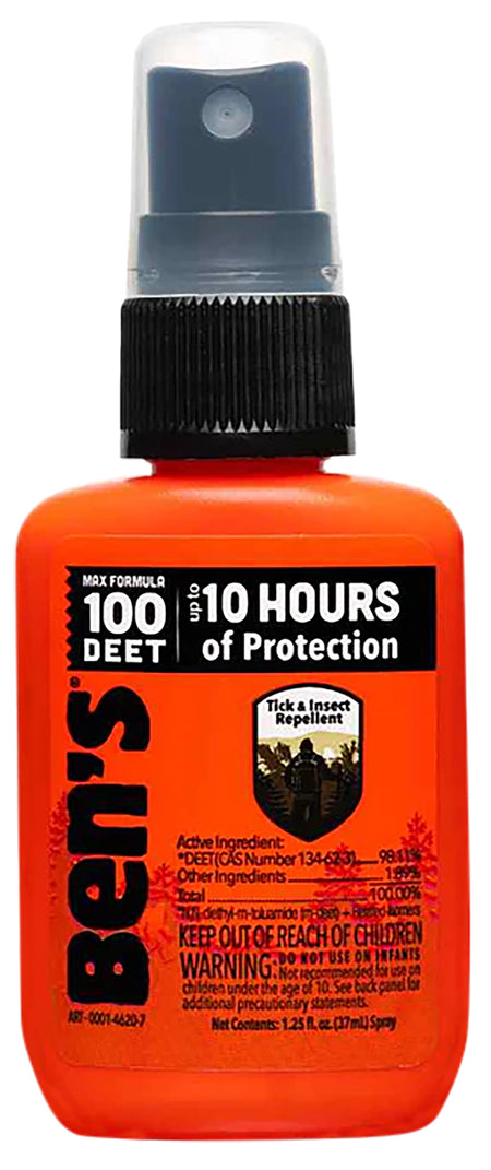 Ben's Max Strength DEET Insect & Tick Repellent Odorless 1.25oz Spray 10-Hour Coverage