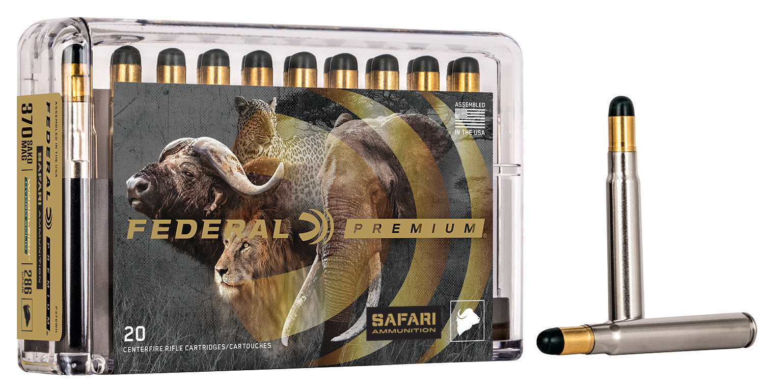 Federal Premium Safari Cape-Shok Woodleigh Hydro Solid 286 Grain .370 Sako Mag 2450 fps