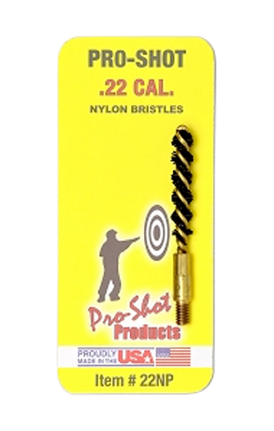 Pro-Shot 22NP .22 Cal Pistol Bore Brush Nylon Bristles Brass Core