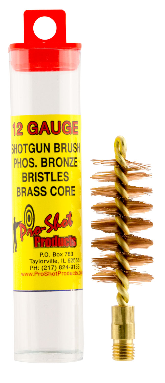 Pro-Shot 12S 12 Gauge Shotgun Bore Brush Bronze Looped Tip Brass Core