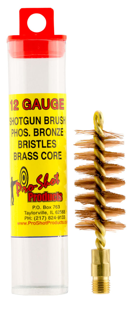 Pro-Shot 12S 12 Gauge Shotgun Bore Brush Bronze Looped Tip Brass Core