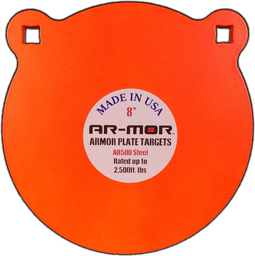 AR-MOR 8" Round Orange Steel Gong AR500 Half Inch Thick