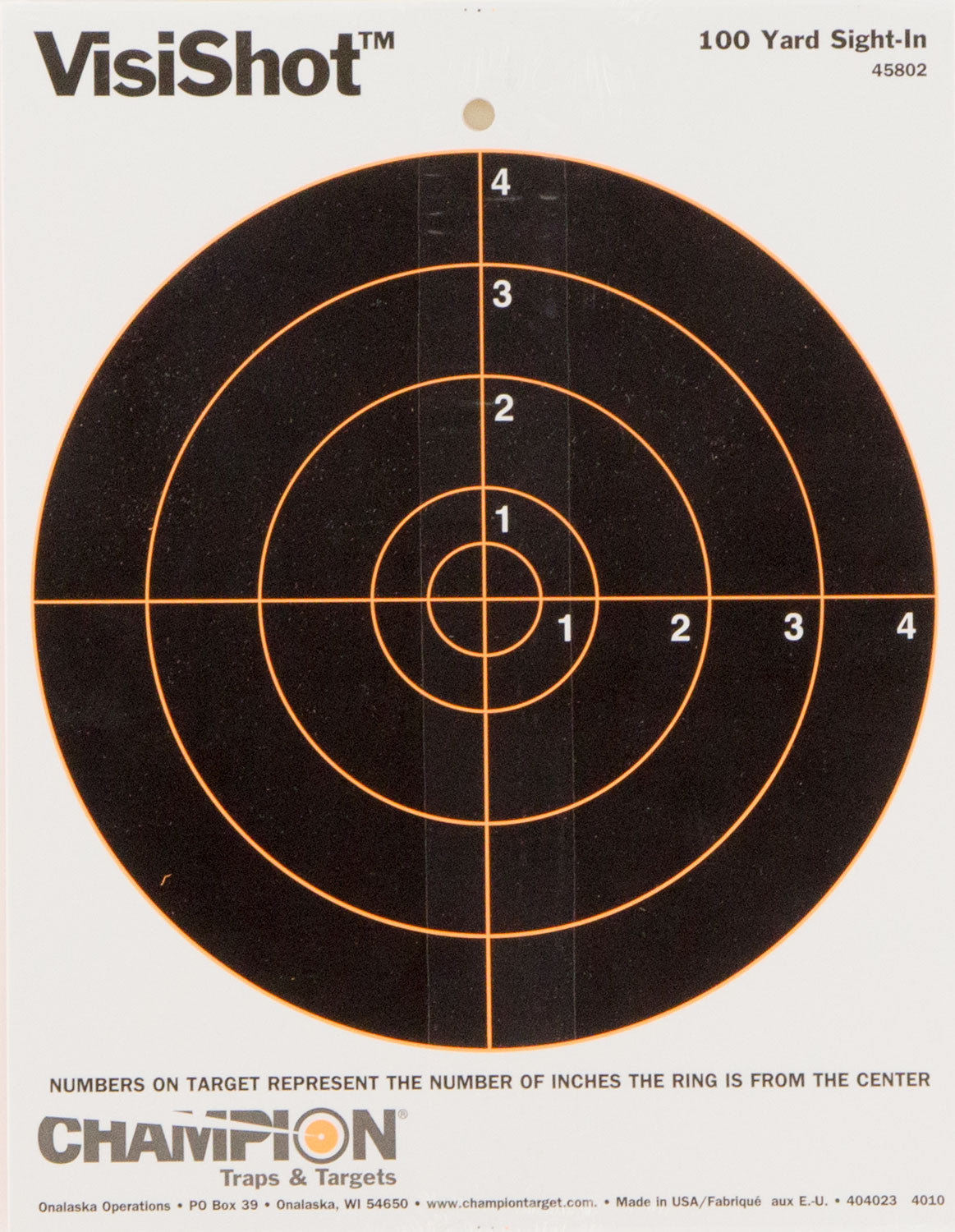 Champion VisiShot Reactive 8" Bullseye Paper Hanging Targets 10 Pack