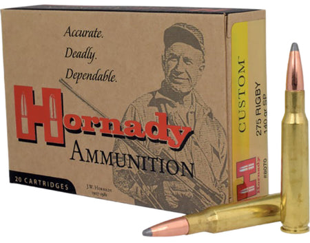 Hornady Custom .275 Rigby 140 grain InterLock Spire Point ammunition