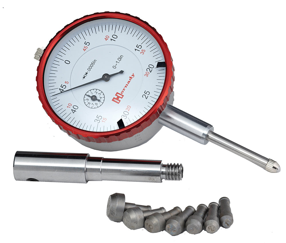 Hornady Neck Thickness Gauge with 10 Caliber Trimmer Pilots
