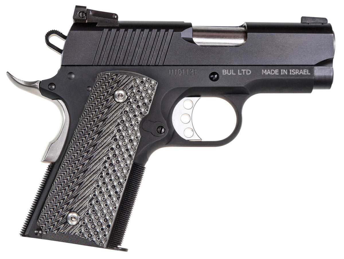 Magnum Research DE1911U 1911U 45 ACP 6+1, 3" Black Steel Bull Barrel, Matte Black Serrated Carbon Steel Slide, Black Anodized Aluminum Frame w/Beavertail, Black/Gray G10 Grip, Grip Safety, Right Hand