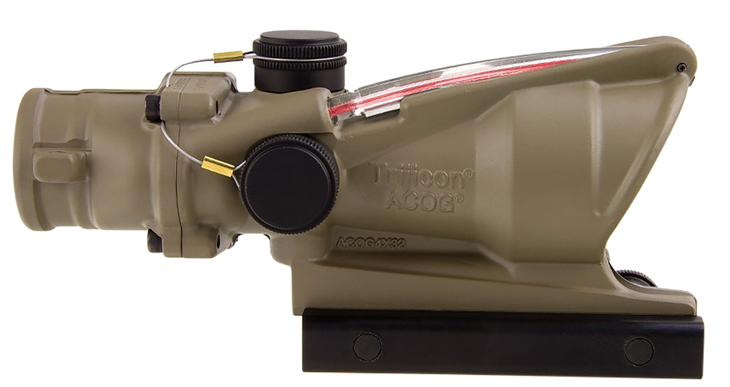 Trijicon 100310 ACOG Fixed 4x32mm Scope Flat Dark Earth Illuminated Red Chevron BDC Reticle .223/5.56