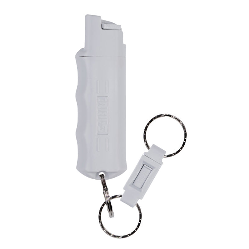 SABRE RED Keychain Pepper Spray with UV Dye, 0.54oz, Light Gray Hardcase