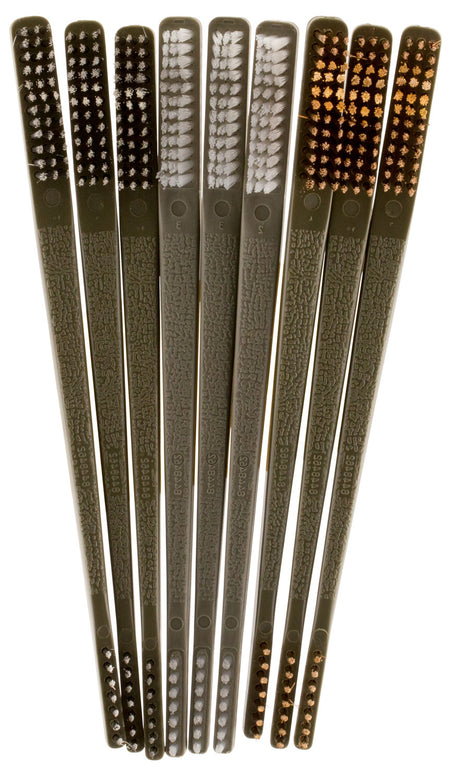 Otis 9-Piece AP Brush Pack Bronze Nylon and Stainless Steel Bristles 10 Inch