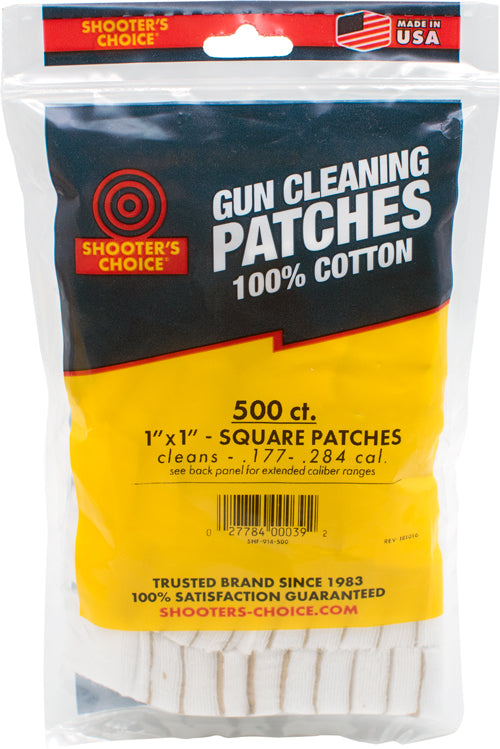 Shooter's Choice 1" Cotton Cleaning Patches for Firearms 500-Piece Pack