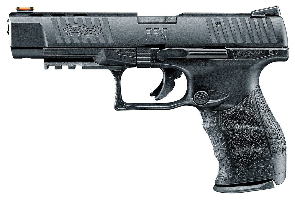 Walther Arms 5100302 PPQ M2 22 LR 12+1 5" Threaded Steel Barrel, Matte Black Tenifer Serrated/Steel Slide, Black Polymer Frame w/Picatinny Rail, Black Polymer Grips