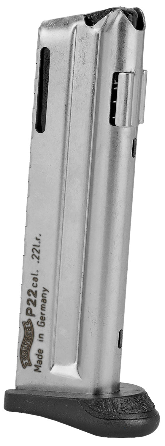 Walther Arms P22 .22 LR 10rd Replacement Mag w/Finger Rest Black Steel
