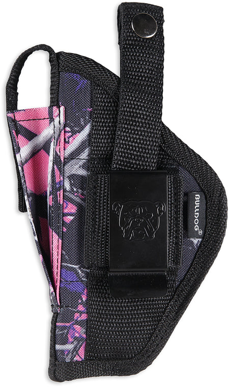 Bulldog FSN1MDG Extreme Muddy Girl Camo Nylon OWB Belt Loop/Clip Holster for Mini Semi-Automatic Pistols Ambidextrous