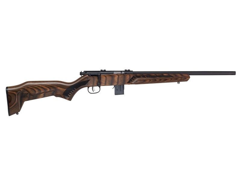 Savage Arms 91937 93 Minimalist Full Size 22 WMR 10+1 18" Matte Black Threaded Barrel, Matte Black Drilled & Tapped Carbon Steel Receiver, Natural Brown Boyd's Minimalist Laminate Stock, Right Hand