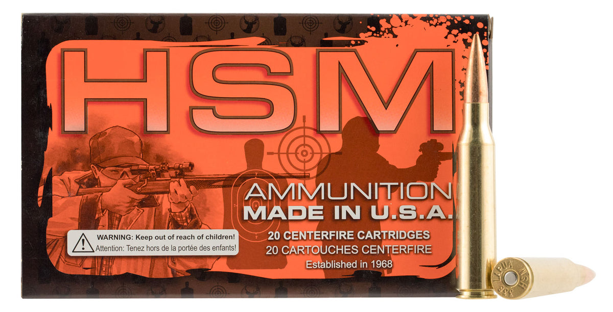 HSM Match .338 Lapua Magnum 300 grain Sierra MatchKing Boat Tail Hollow Point ammunition
